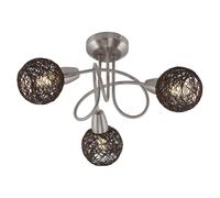 Briloner Ceiling Light Nickel Matt/Brown 47cm Max. 3 x 5.5W E14 Spotlight Lamp
