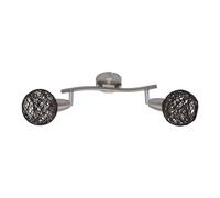 Briloner Ceiling Light Spotlight Nickel Matt/Brown Max. 2 x 5.5W E14 Swiveling