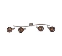 Briloner Ceiling Light Spotlight Nickel Matt/Brown Max. 4 x 5.5W E14 Swiveling