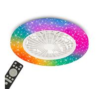 BRILONER - Ceiling Light with Fan, Remote Control, Dimmable, CCT, RGBIC, LED Fan, Ceiling Fans, Modern Ceiling Fan, Ceiling Lights for Living Room, Ceiling Lights Bedroom, 48.5 X 14cm, White