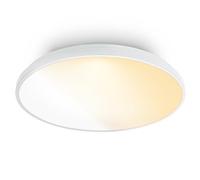 BRILONER - Ceiling Light with Remote Control, Dimmable, Decorative Trim, Warm to Neutral White, Ceiling Lights Living Room, LED Lights for Bedroom, Kitchen Light, 48 x 6.5 cm, White
