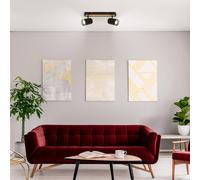 BRILONER - Ceiling Light, Adjustable, GU10 Socket, max. 9W, Ceiling Spotlight, Lights for Living Room, Lounge, hallways, Bedroom, 40 cm, Black-Wood