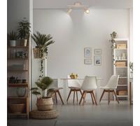 Briloner Ceiling spotlight Tapp, beige, length 28 cm, 2-bulb, metal GU10