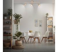 Briloner Ceiling spotlight Tapp, beige, length 48 cm, 3-bulb, metal GU10