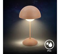 BRILONER - Rechargeable LED Table Lamp with Touch, Dimmable, IP44 Waterproof, 4000mAh Battery Table lamp, Bedside Lamps, Reading Light, Night Ligh, Outdoor, Mushroom Lamp, 16 x 29 cm, Coffee Beige