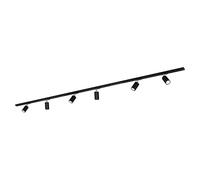Briloner - Complete Rail Rail System, 6X GU10 Adjustable spotlights, Power Supply, Light Rail System for Ceiling, Spotlight, Rail, Ceiling Light, Spotlight, 2.25 m, Black
