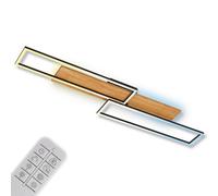 BRILONER Modern LED Ceiling Light Lamp 4100lm Dimmable Remote Control CCT in Light Oak Briloner Light Oak