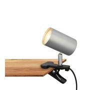 BRILONER - Desk lamp with Cable Switch, swivelling, Plug, Reading lamp, clamp lamp, clamp lamp, Bedside lamp, Reading Light for Children, Office lamp, Bed lamp, 16.5x6.5x12cm, matt Chrome