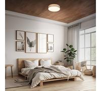 Briloner Duck LED ceiling light, taupe, Ø 38 cm, fabric, 3000K
