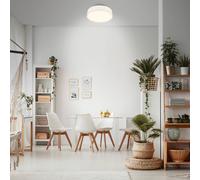 Briloner Duck LED ceiling light, white, Ø 38 cm, fabric, 3000K