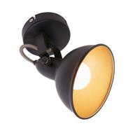 BRILONER - Adjustable Wall Light, Vintage, E14 Socket, max. 40W, Retro Wall Lamp, Indoor Sconce, Bedside Wall Lights, Living Room Spotlight, Bedroom Light Sconce, 15.6 x10 cm, Black-Gold