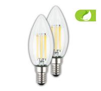 BRILONER - EEK A Set of 2 Filament LED lamp E14 Candle, Warm White Light, 4W, 840lm, LED, LED Light Bulb, LED Illuminant, LED Bulb, Light Bulb, Bulb, 35x98 mm
