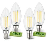 Briloner - EEC A Set of 2 Filament LED Bulbs, Energy Saving, Long Life, E14 Candle Bulb, Warm White, 4W, 840lm, LED Light, Energy Efficient LED Bulb, 35x98 mm (Pack of 2)