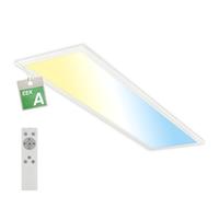 BRILONER - EER A LED Panel Energy Saving with 12.6W at 2860lm, Remote Control, 50,000h Light, dimmable, CCT, LED Panels, Ceiling Lights for Living Room, 100x25x6 cm, White