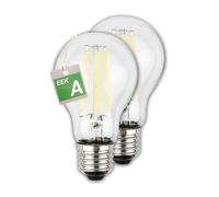 Briloner - EER A, Set of 2 LED Filament Light Bulbs, Energy Saving, Long Life, E27 Screw Bulb, A60, Warm White Light, 5W, 1055lm, LED Light, Incandescent Lamps, Energy Efficient LED Bulb, 60x106 mm