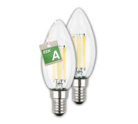 Briloner- Energy Saving LED Light Bulbs, Set of 2 E14 Filament Light Bulb, Certified Class A, Life ~50 000h, Candle Light Bulbs, Warm White, 2.5W, 525 lm, LED Lights, Energy Efficient Bulb, 35x98 mm