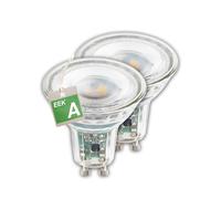 Briloner - EEK A Set of 2 LED Lamps GU10 Glass, Warm White Light, 2.5W, 450lm, LED Light Bulb, Illuminant, Bulb, Reflector, Filament Bulbs, 50x56 mm