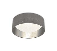 BRILONER Fabric LED Ceiling Light, Star Effect, 32cm Diameter, 12W, 1200 Lumens, 4000K, Grey/Silver, Living Room