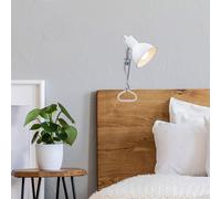 Briloner Fix clip-on light, metal shade, white