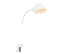Briloner Flexible Night Lamp White with Switch | Adjustable Bedroom Lamp | E27 | Max 10W | Cable 63cm | Ideal for Reading