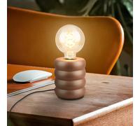 Briloner Foam table lamp, coffee brown, ceramic, E27, 25 W, Ø 10 cm