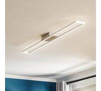 Briloner Frame ceiling lamp, 3-step dim, aluminium 110x12cm