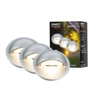 Briloner - Garden Lighting Connect to Shine 12V, Set of 3 recessed Ground spotlights with Side Lighting, Extension kit, IP65, Warm White, recessed Floor spotlights, 35x36mm, Silver
