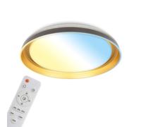 Briloner Cct Mains-Powered Led Black Gold Remote Control Ceiling Light (Dia)43Cm