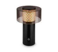 BRILONER - Rechargeable LED Table Lamp IP44 with Touch, Dimmable, Warm White Light, LED, Battery, Cordless, 13X20.5 cm, Black-Gold