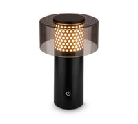 BRILONER - Rechargeable LED Table Lamp IP44 with Touch, Dimmable, Warm White Light, LED, Battery, Cordless, 13X20.5 cm, Black-Gold