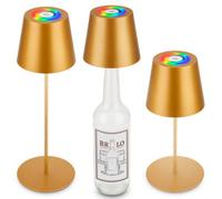 Briloner Gold Table Lamp Led 3-In-1 Rechargeable Rgb Colour Changing Light Dimmable Touch Cordless Ip44