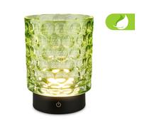 BRILONER - LED Table Lamp Cordless IP44, Glass Body, Touch, Step Dimmable, Rechargeable Battery & Light Source Replaceable, Bedside Light, Candle Lamp, Decorative Lamp, Garden Lights, 15x11cm, Green