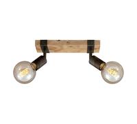 BRILONER Gunmetal Wood 2xE27 25W Requires Bulb Spotlight in Dark Grey Briloner Dark Grey