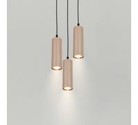 Briloner Ida pendant light, beige, 3-bulb, Ø 20 cm, GU10