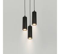 Briloner Ida pendant light, black, 3-bulb, Ø 20 cm, GU10