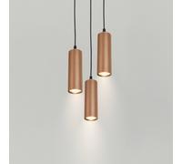 Briloner Ida pendant light, brown, 3-bulb, Ø 20 cm, GU10