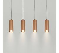 Briloner Ida pendant light, brown, 4-bulb, length 76 cm, GU10