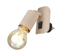 BRILONER - Indoor Wall Light, Swivel, E27 Socket, Bedroom, Wall lamp, Kitchen, 9.5 x 6.5 x 8 cm, Beige