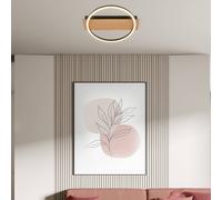 Briloner Kada LED ceiling light, Ø 30 cm, wood, metal, black