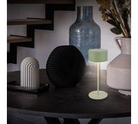 Briloner Kira LED rechargeable table lamp, green, height 19 cm, IP44, touch dimmer