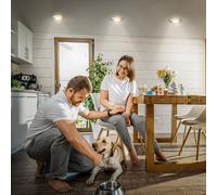 Briloner Klira LED recessed light, matt nickel, Ø9cm, IP44, dimmable, 3 units