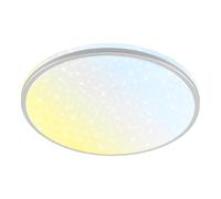 BRILONER - LED Bath Ceiling Light with Remote Control, Warm to Cool White, Splash Protection, Bathroom Fixture, lamp for Kitchen, IP54 Ceiling Fitting, Wet Room Lighting, 33x6cm, matt Chrome