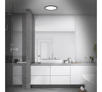 Briloner LED bathroom ceiling light Slim Drip, black, Ø 29 cm, IP44