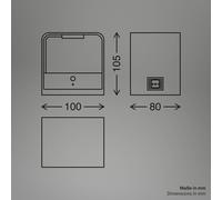 Briloner LED battery wall lamp Barro, white, width 8 cm, metal, sensor