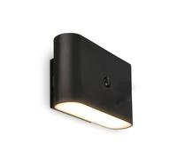Briloner LED battery wall lamp Chat, black, 16 cm, plastic, sensor