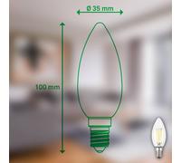 Briloner LED bulb Candle E14 2,5W clear 3000K 525 lm EEC A 2er