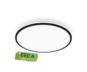 BRILONER - LED Ceiling Lamp, EEC A Light Source, Efficient 8.5W 1800lm, Indirect Light, LED Panel, Modern Ceiling Design, Living Room, Kitchen, Bedroom, 33x6 cm, Black