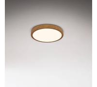 Briloner LED ceiling lamp Runa Wood wood look 3,000 K Ø28cm