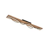 Briloner LED ceiling light Vinka, 98x11 cm, 2-bulb, wood-coloured