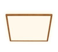 Briloner Ceiling Light Ultra Slim Square Wood-look LED Panel 22W 3000lm Warm White 42x42x3 cm
